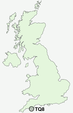 TQ8 Postcode map