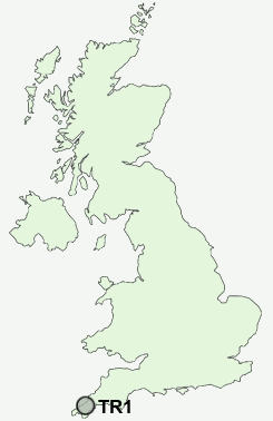 TR1 Postcode map