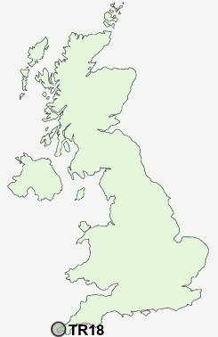 TR18 Postcode map