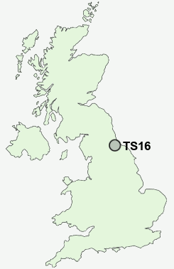 TS16 Postcode map