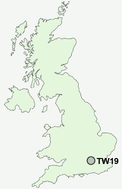 TW19 Postcode map