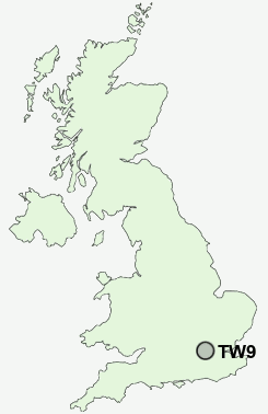 TW9 Postcode map