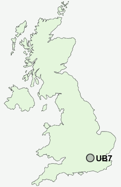 UB7 Postcode map