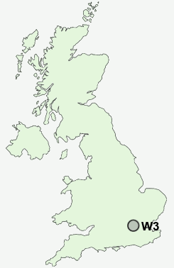 W3 Postcode map