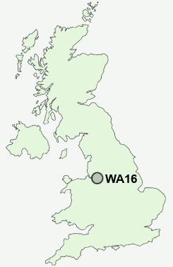 WA16 Postcode map