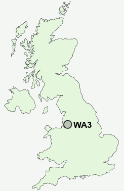 WA3 Postcode map