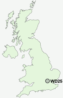 WD25 Postcode map