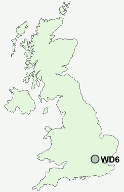 WD6 Postcode map