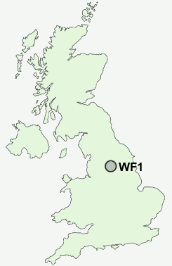 WF1 Postcode map