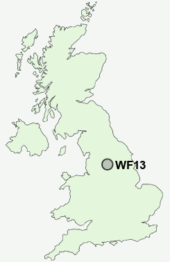 WF13 Postcode map