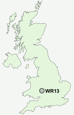 WR13 Postcode map