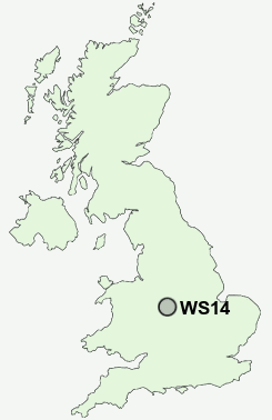 WS14 Postcode map