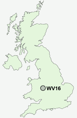 WV16 Postcode map