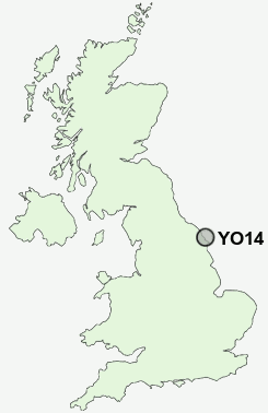 YO14 Postcode map