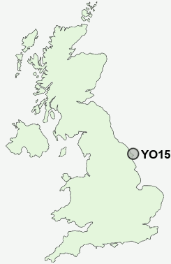 YO15 Postcode map