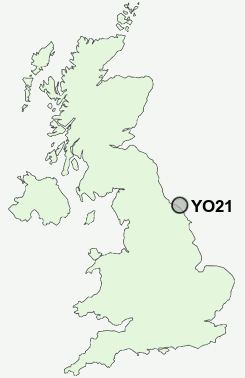 YO21 Postcode map