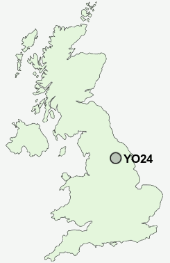 YO24 Postcode map