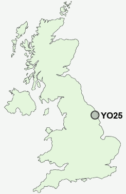 YO25 Postcode map