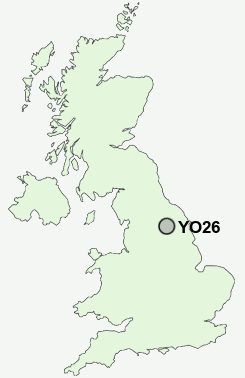 YO26 Postcode map