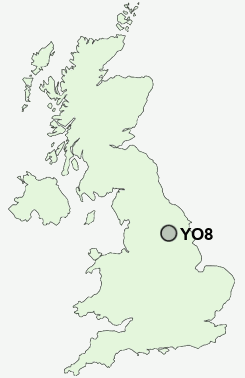 YO8 Postcode map